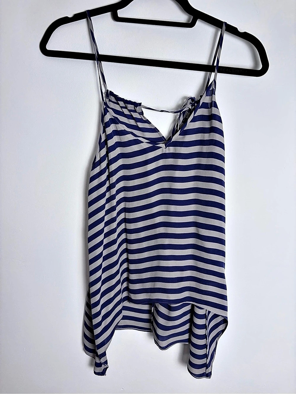 Mason by Michelle Mason Blue Gray Striped Silk Cami Top Size 0
